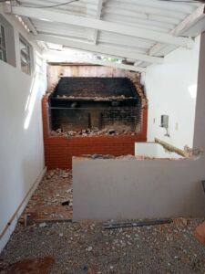 Obra do pátio do bar