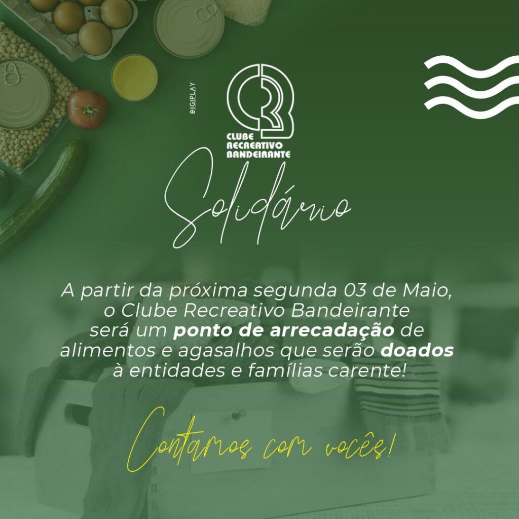 Campanha de arrecadação de alimentos e agasalhos promovida pelo CRB vai ajudar famílias carentes de CM 